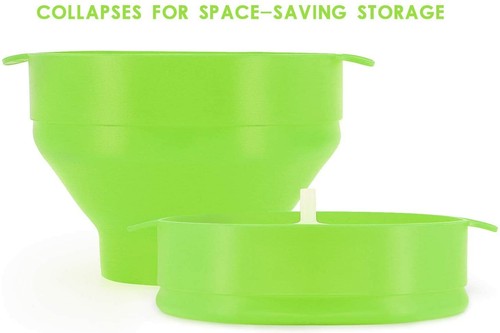 Collapsible Silicone Popcorn Popper – 2.5-Quart Microwave Bowl