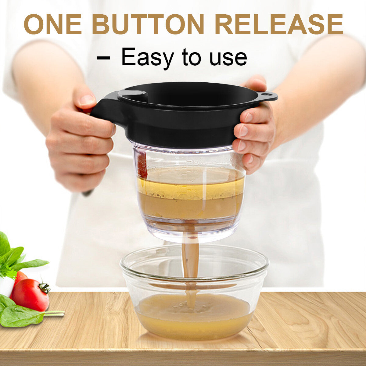 4-Cup Gravy Fat Separator with Bottom-Release Strainer