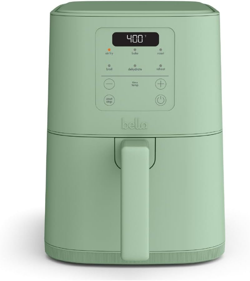 Premium 4 Qt Slim Air Fryer with Ceramic Nonstick Basket | Compact Space-Saving Air Fryer for Small Kitchens