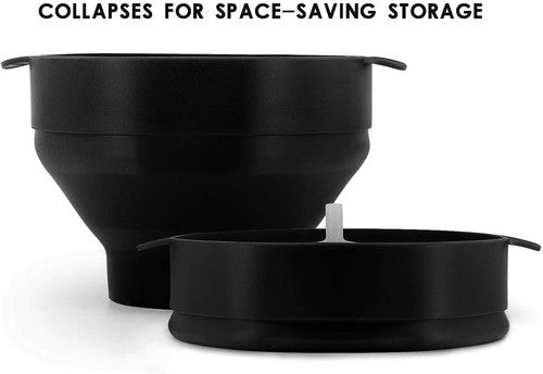 Collapsible Silicone Popcorn Popper – 2.5-Quart Microwave Bowl