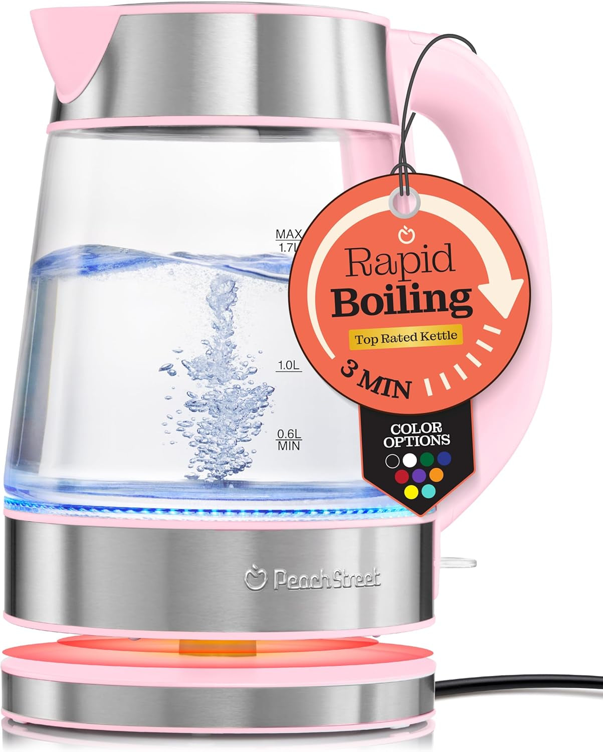 Speed-Boil Electric Kettle for Coffee & Tea - 1.7L Water Boiler 1500W