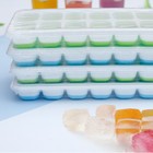 Stackable Silicone Ice Cube Tray Set with Lids – 4 Pack