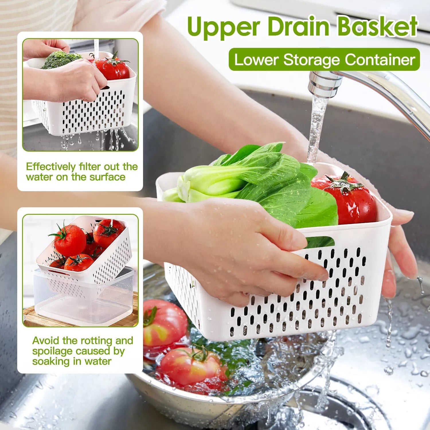 5-Pack Produce Storage Containers for Fridge – Fresh Fruit & Vegetable Keeper Set with Lids