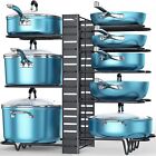 Adjustable 8-Tier Pots & Pans Organizer Rack – Kitchen Cabinet Storage Holder