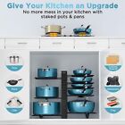 Adjustable 8-Tier Pots & Pans Organizer Rack – Kitchen Cabinet Storage Holder