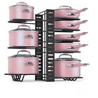 Adjustable 8-Tier Pots & Pans Organizer Rack – Kitchen Cabinet Storage Holder
