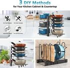 Adjustable 8-Tier Pots & Pans Organizer Rack – Kitchen Cabinet Storage Holder
