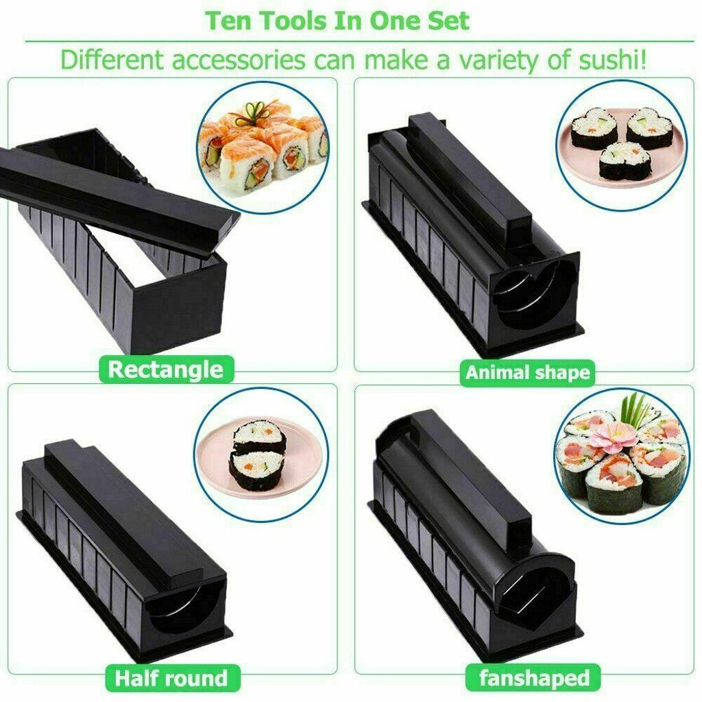 10-Piece Sushi Making Kit – DIY Sushi Roller Maker Set for Beginners & Home Chefs