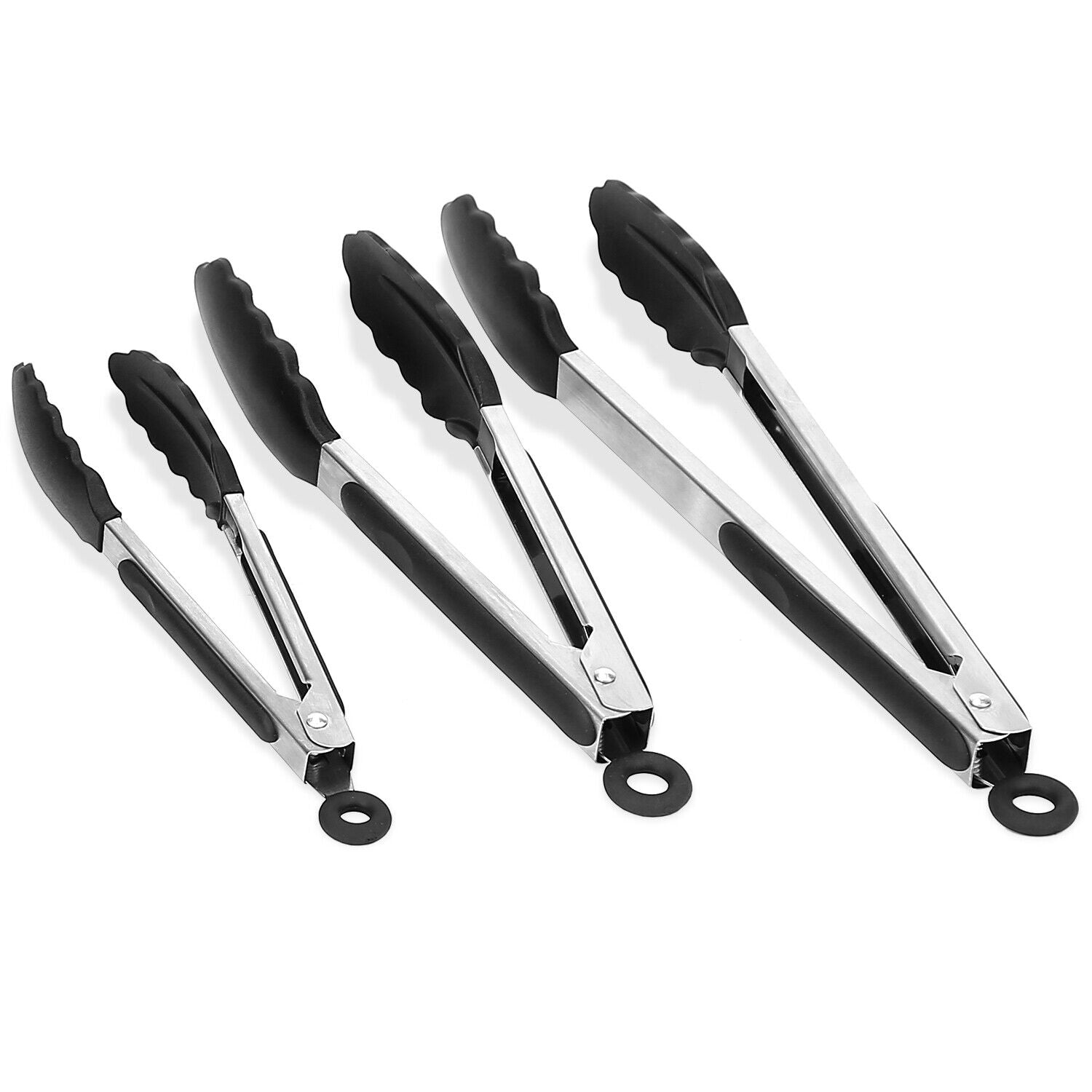 3-Pack Stainless Steel Kitchen Tongs Set – Heat Resistant BBQ & Cooking Tongs