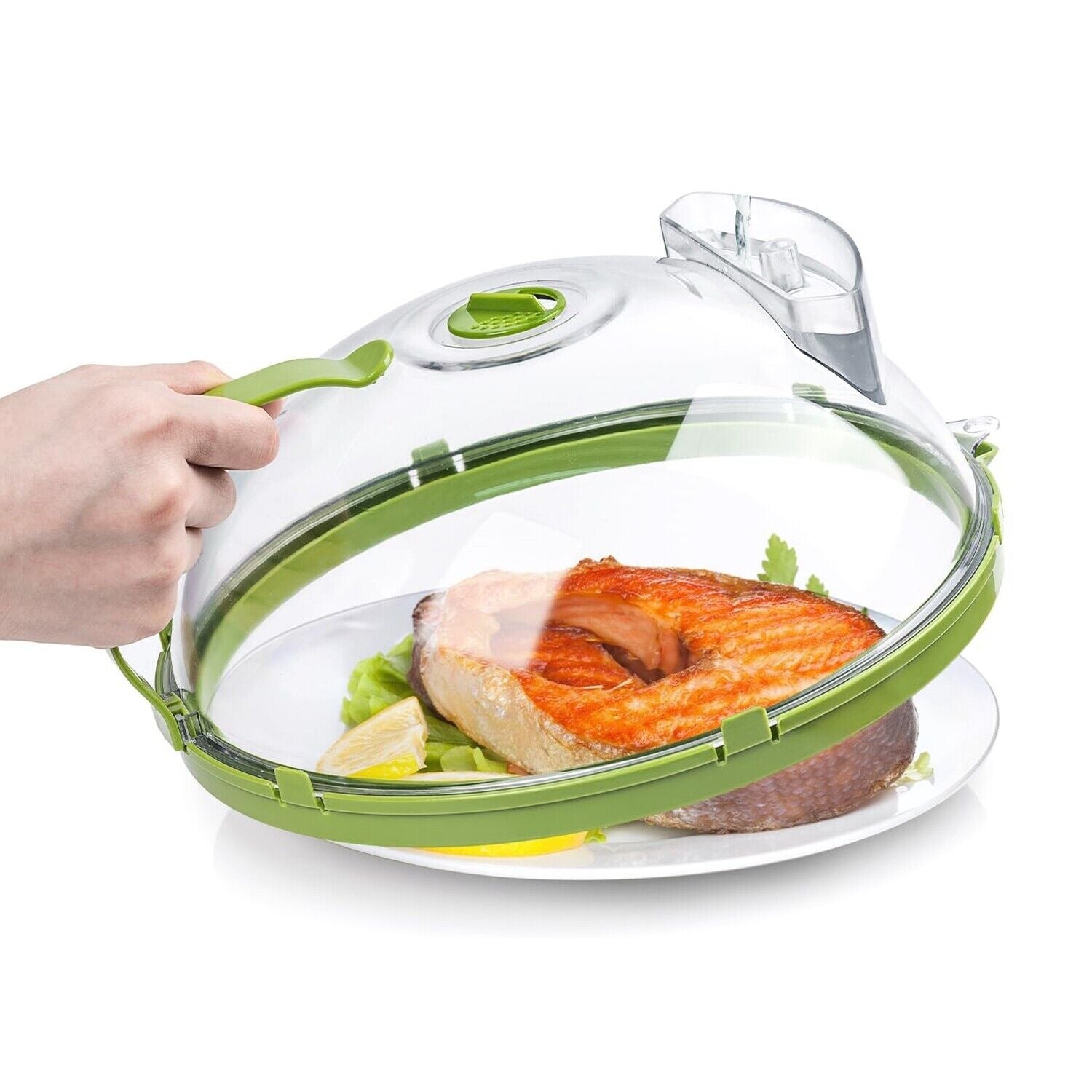 2Pcs Microwave Food Cover Splatter Proof Vented With Easy Grip Hand Protector- Heavy Duty