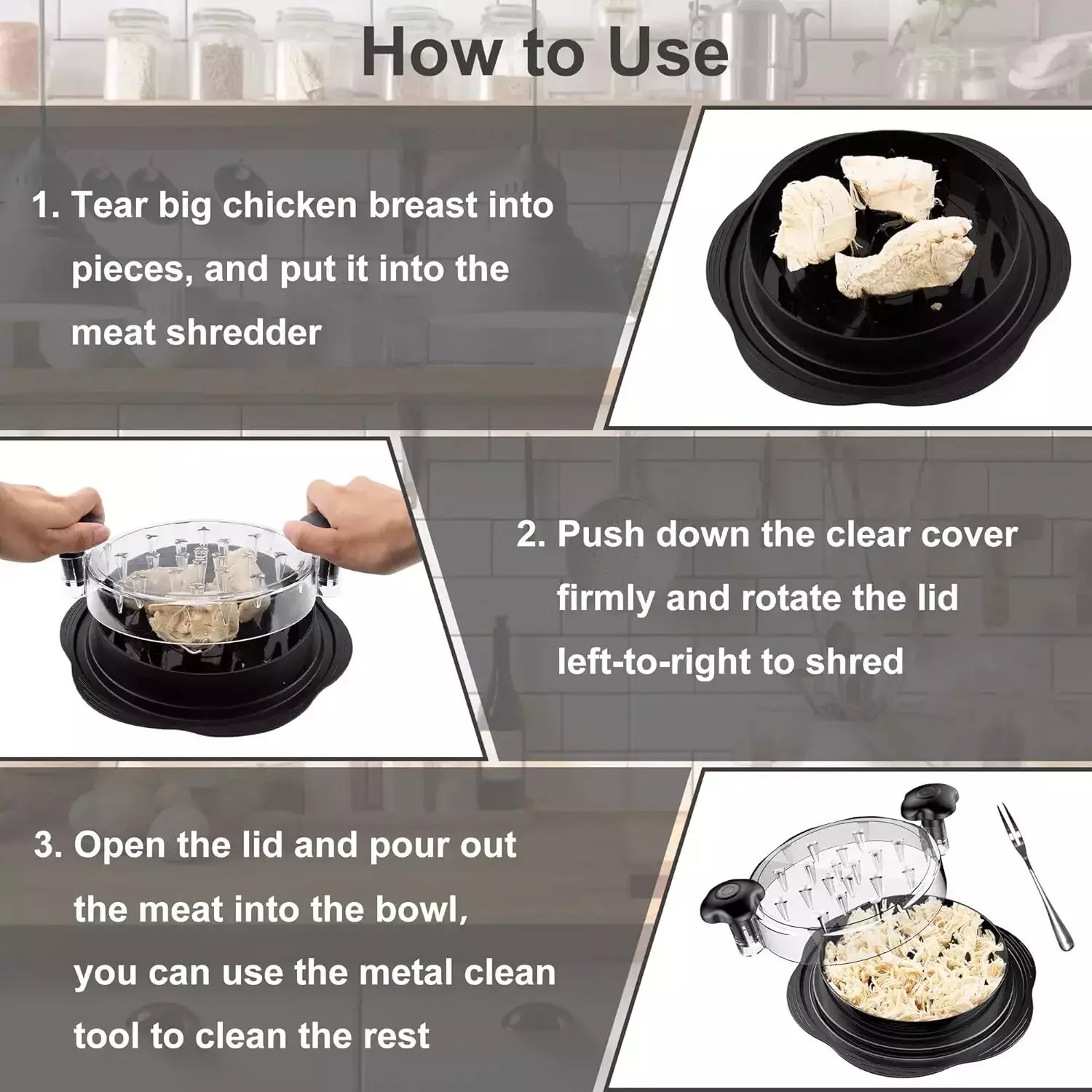 Large Chicken Shredder Tool – Twist Meat Grinder & Shredder Machine