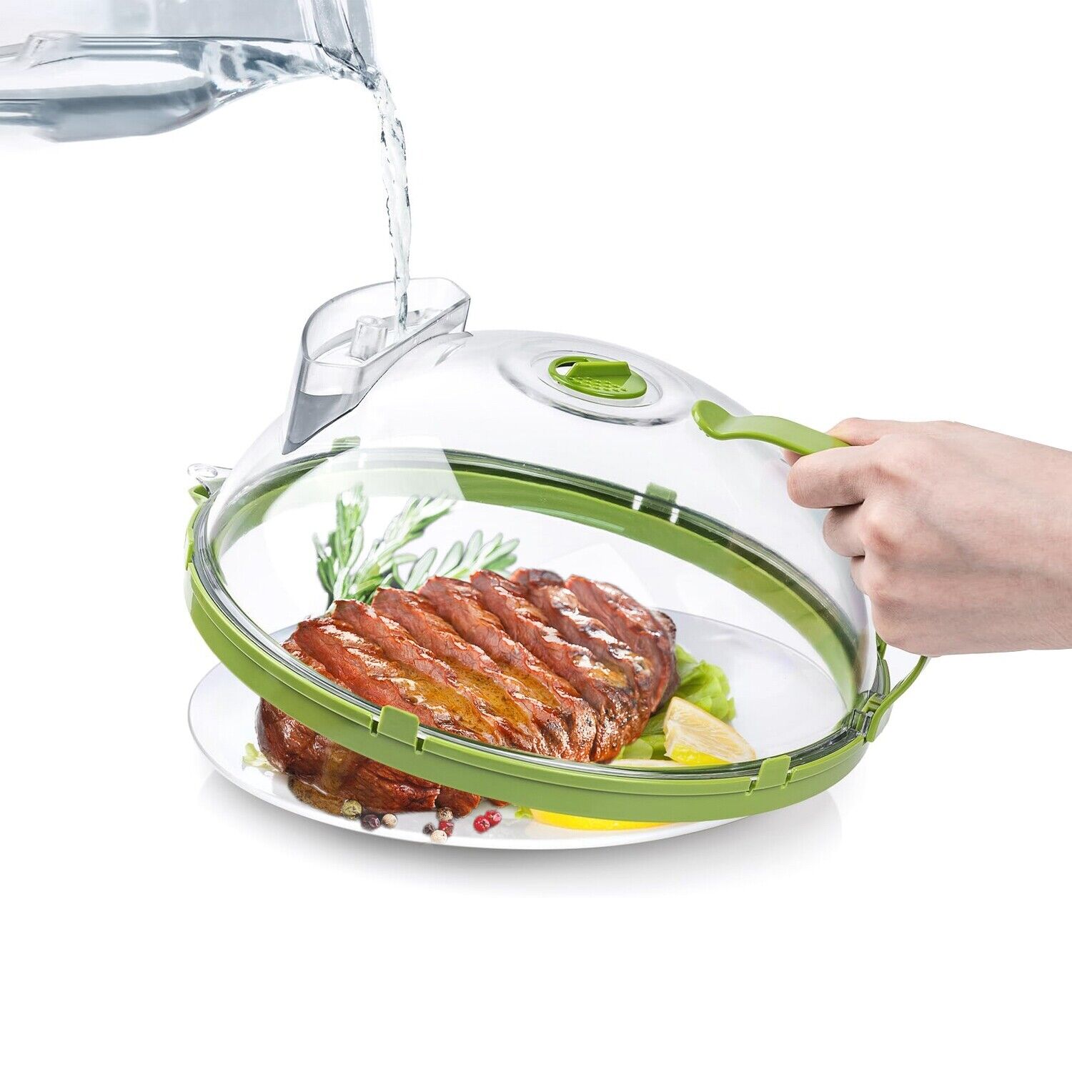 2Pcs Microwave Food Cover Splatter Proof Vented With Easy Grip Hand Protector- Heavy Duty