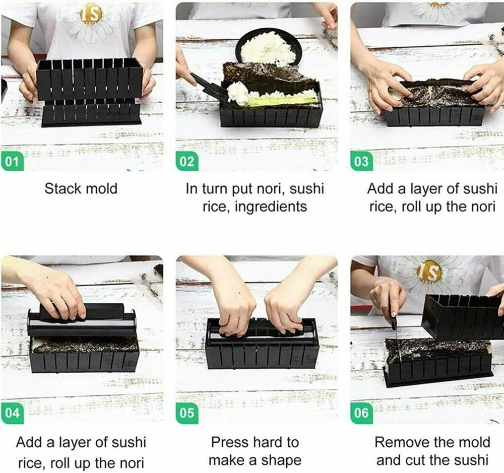 10-Piece Sushi Making Kit – DIY Sushi Roller Maker Set for Beginners & Home Chefs