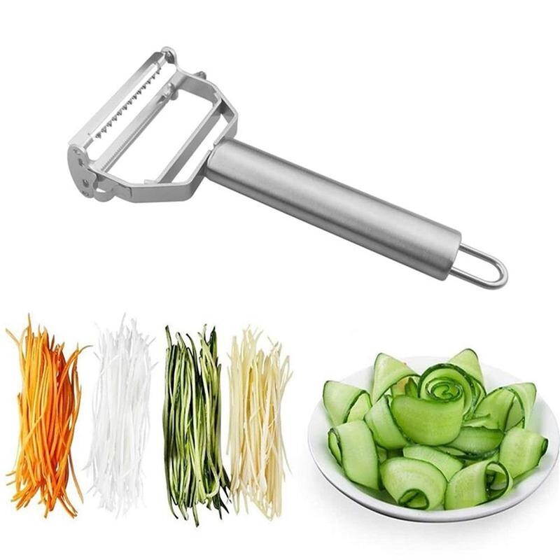 Professional Stainless Steel Julienne Peeler – Vegetable Spiral Cutter & Fruit Slicer Tool
