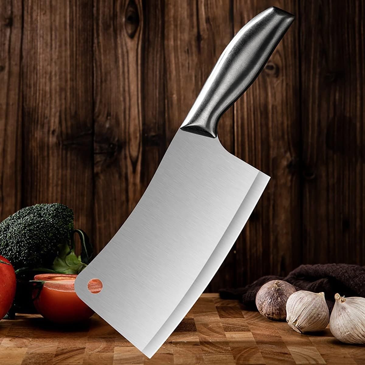 Stainless Steel Meat Cleaver Super Sharp Kitchen Knife, Butcher Chopper And Cleaver
