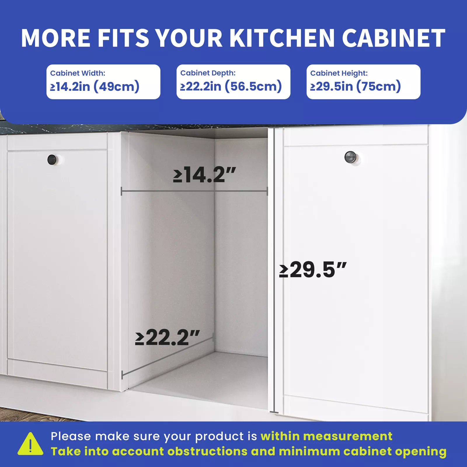 43 QT Pull Out Trash Can Under Kitchen Cabinet With Single Recycle Bin Garbage Basket