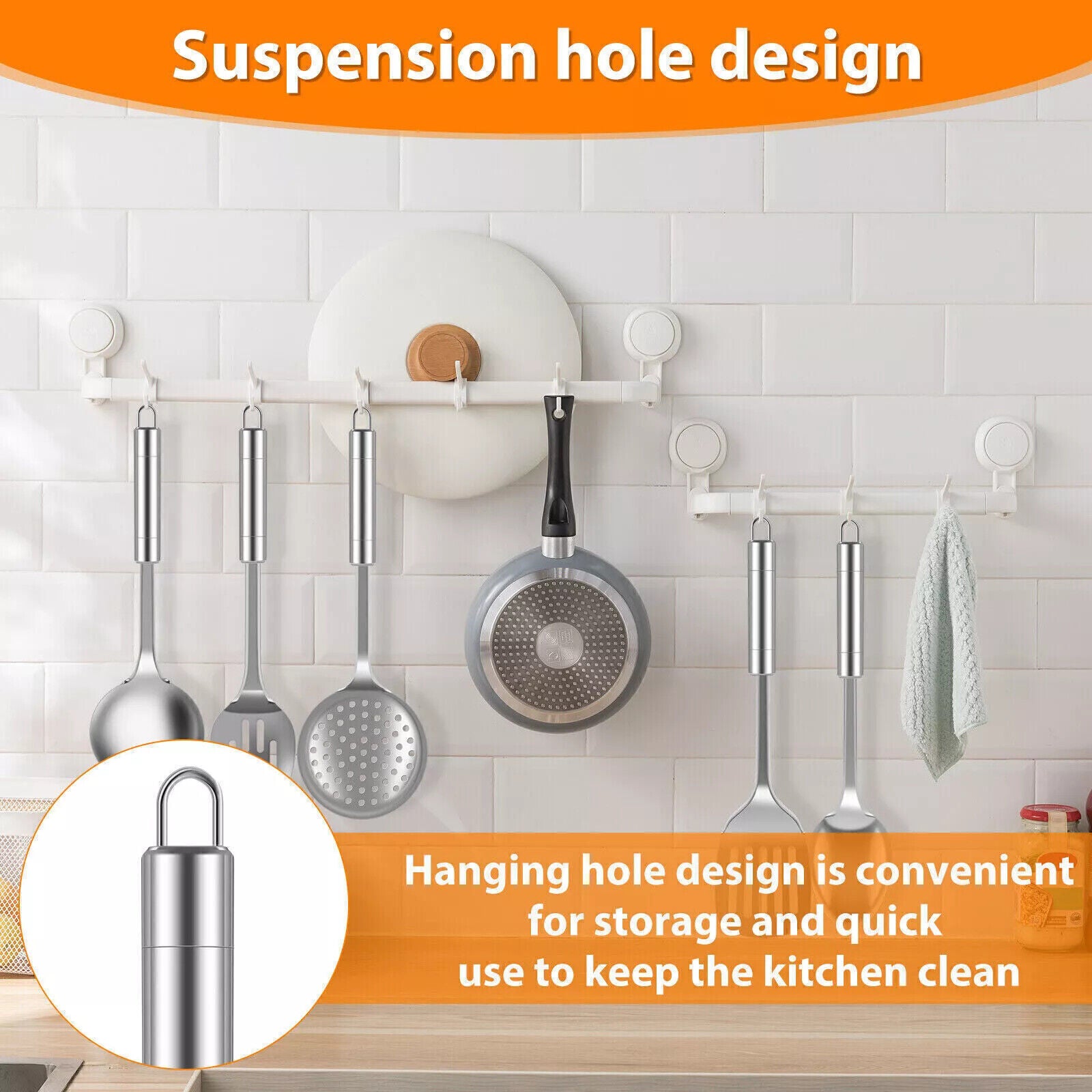 5 Pc Kitchen Cooking Utensils Set Stainless Steel Spoons and Spatula Set