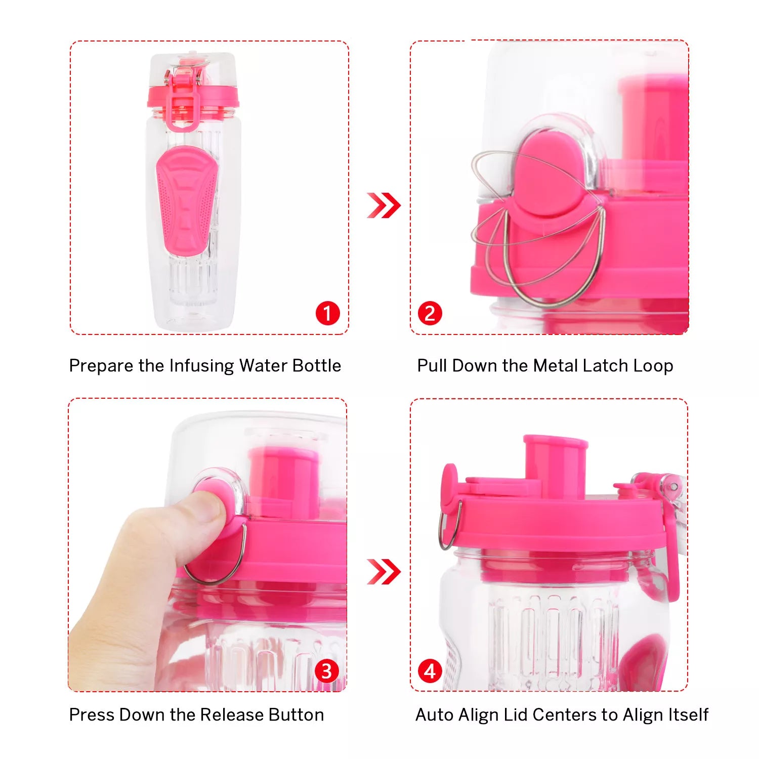 32 Oz Fruit Infusing Infuser Water Bottle- BPA Free