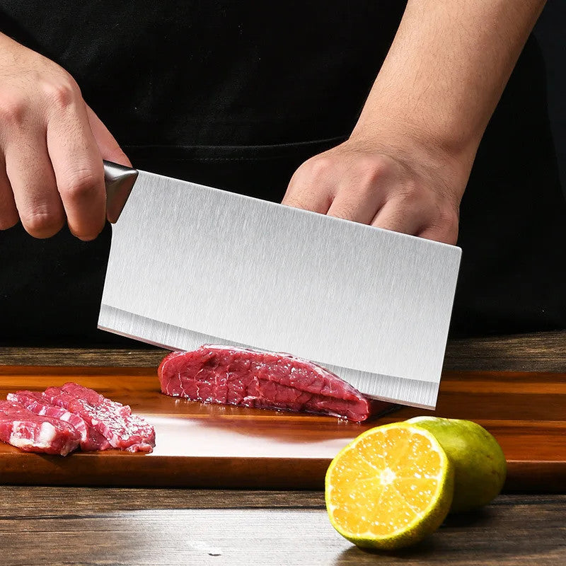 Stainless Steel Meat Cleaver Super Sharp Kitchen Knife, Butcher Chopper And Cleaver