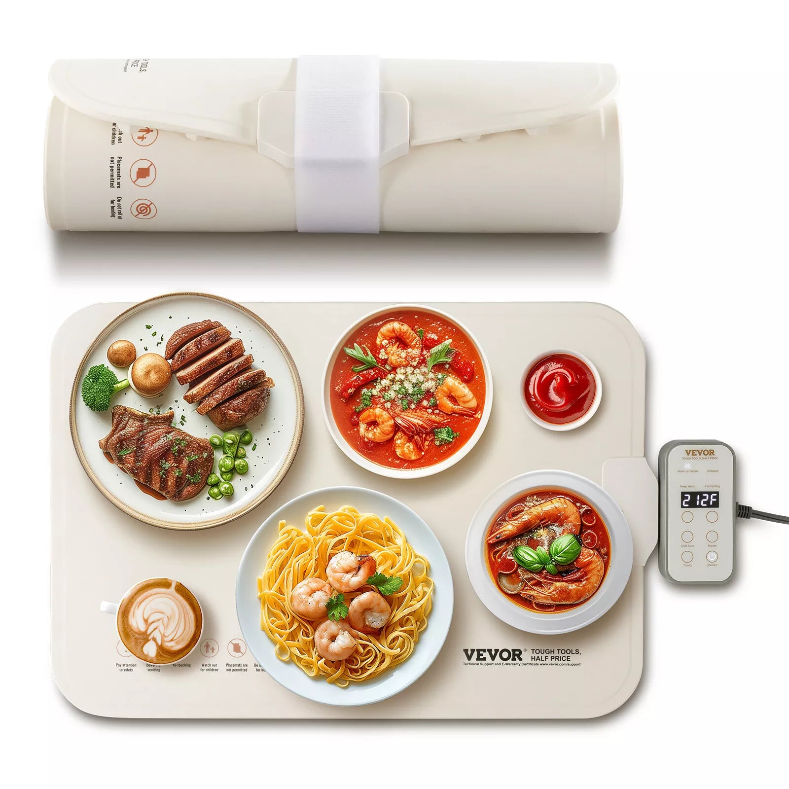 Electric Food Warming Tray – Rollable Buffet Warming Mat with Temperature Control