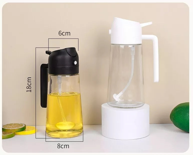 2 in 1 Oil Dispenser And Oil Spray  Bottles- 16Oz