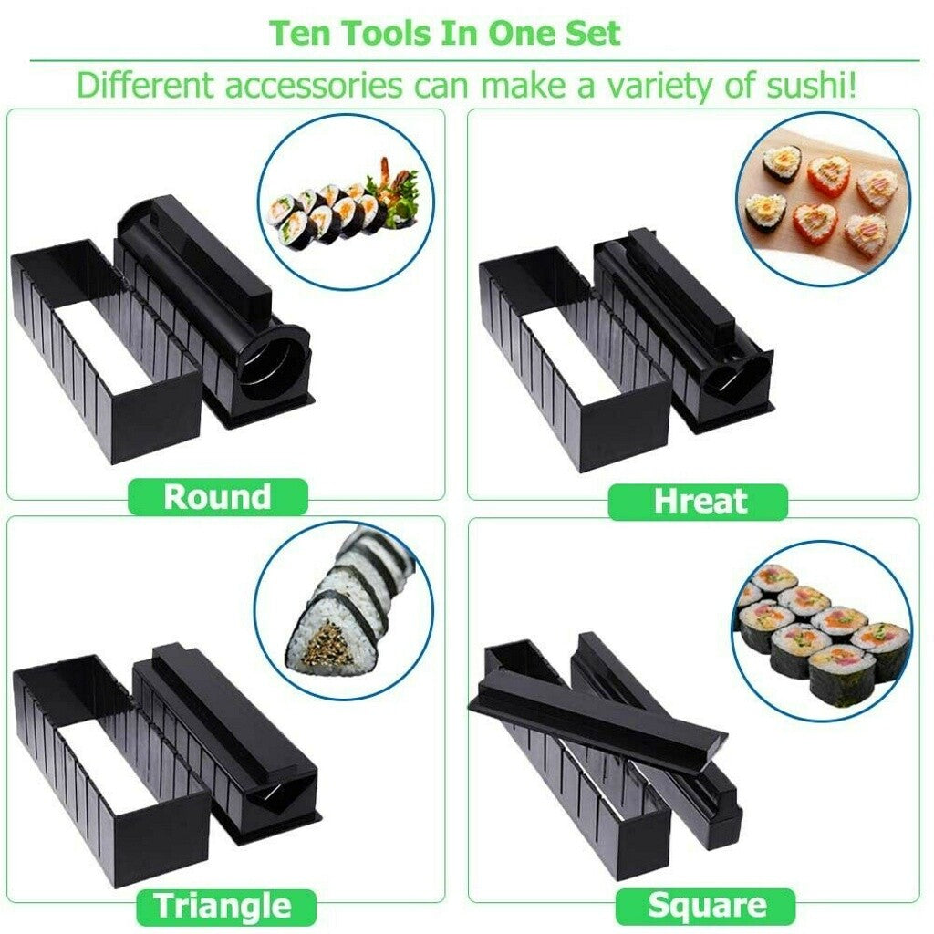 10-Piece Sushi Making Kit – DIY Sushi Roller Maker Set for Beginners & Home Chefs