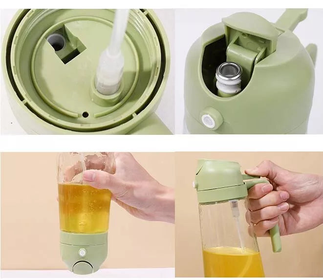 2 in 1 Oil Dispenser And Oil Spray  Bottles- 16Oz