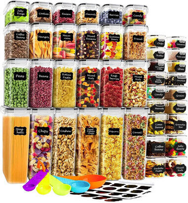 42-Piece Airtight Food Storage Containers Set – BPA Free Leakproof Stackable Pantry Organizer