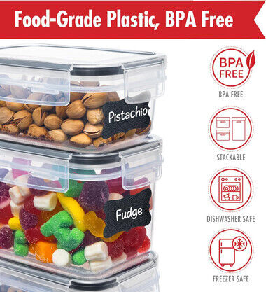 42-Piece Airtight Food Storage Containers Set – BPA Free Leakproof Stackable Pantry Organizer