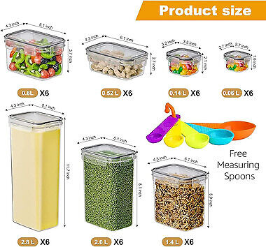 42-Piece Airtight Food Storage Containers Set – BPA Free Leakproof Stackable Pantry Organizer