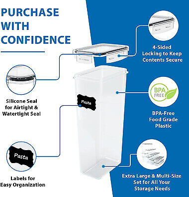 42-Piece Airtight Food Storage Containers Set – BPA Free Leakproof Stackable Pantry Organizer