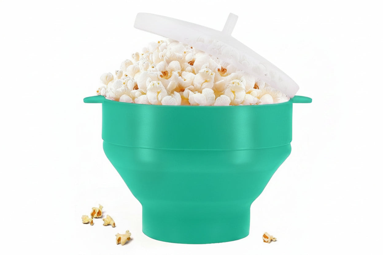 Collapsible Silicone Popcorn Popper – 2.5-Quart Microwave Bowl