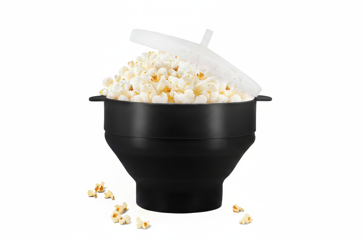 Collapsible Silicone Popcorn Popper – 2.5-Quart Microwave Bowl