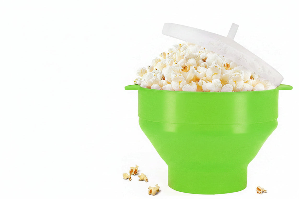 Collapsible Silicone Popcorn Popper – 2.5-Quart Microwave Bowl