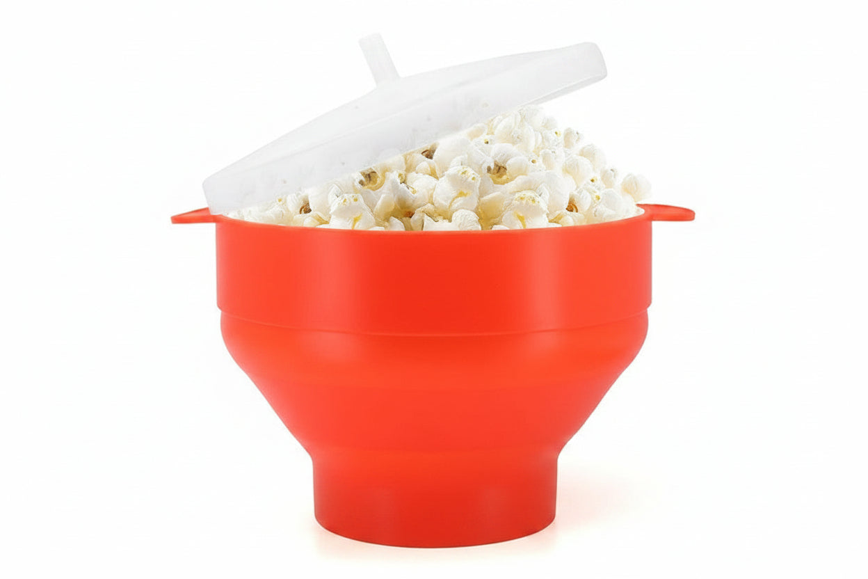 Collapsible Silicone Popcorn Popper – 2.5-Quart Microwave Bowl