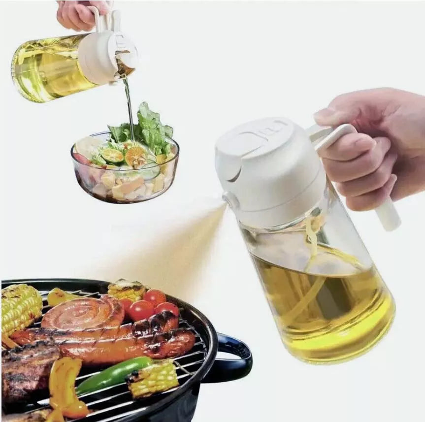 2 in 1 Oil Dispenser And Oil Spray  Bottles- 16Oz