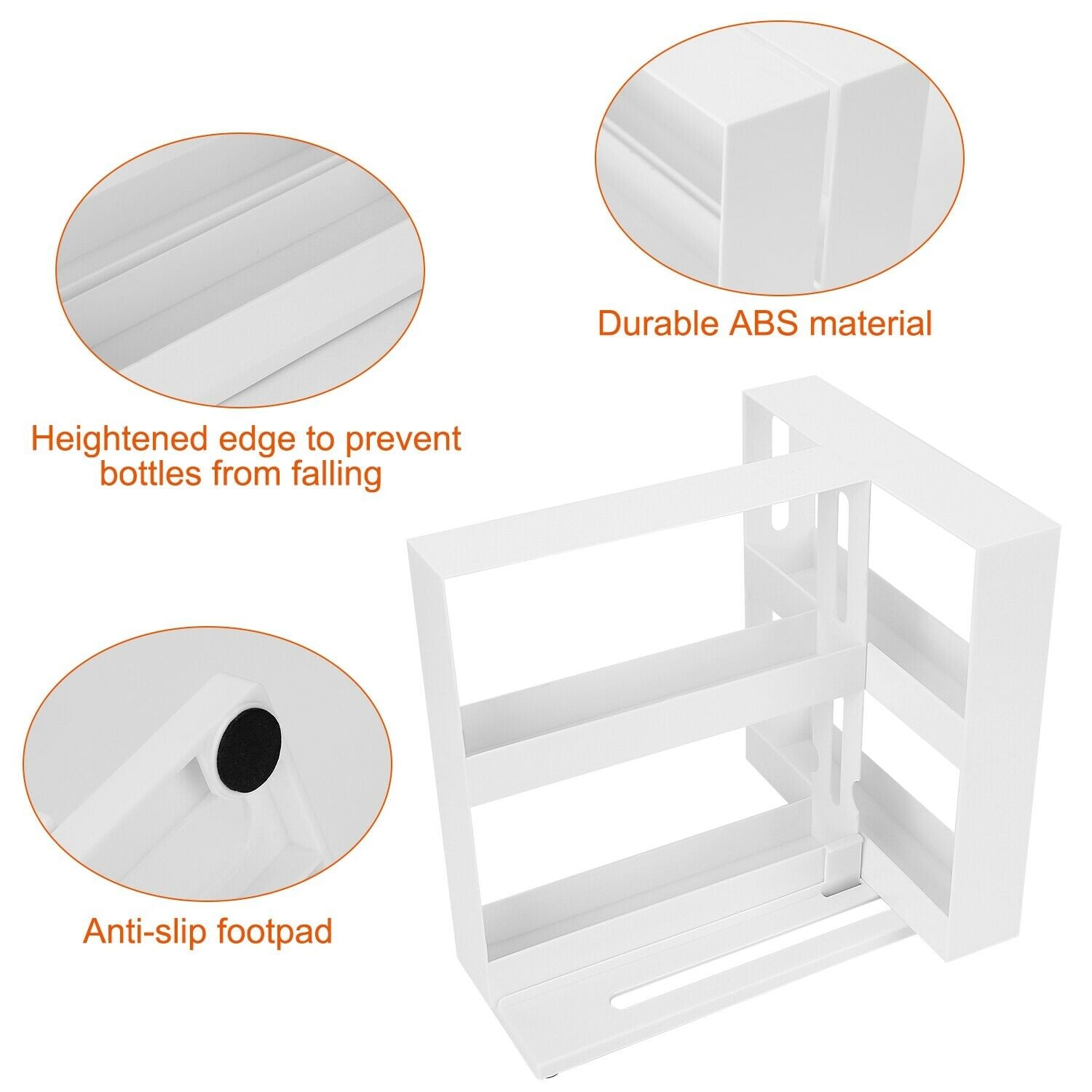 2-Tier Rotating Spice Rack Organizer – Multi Function Kitchen Cabinet Storage Shelf