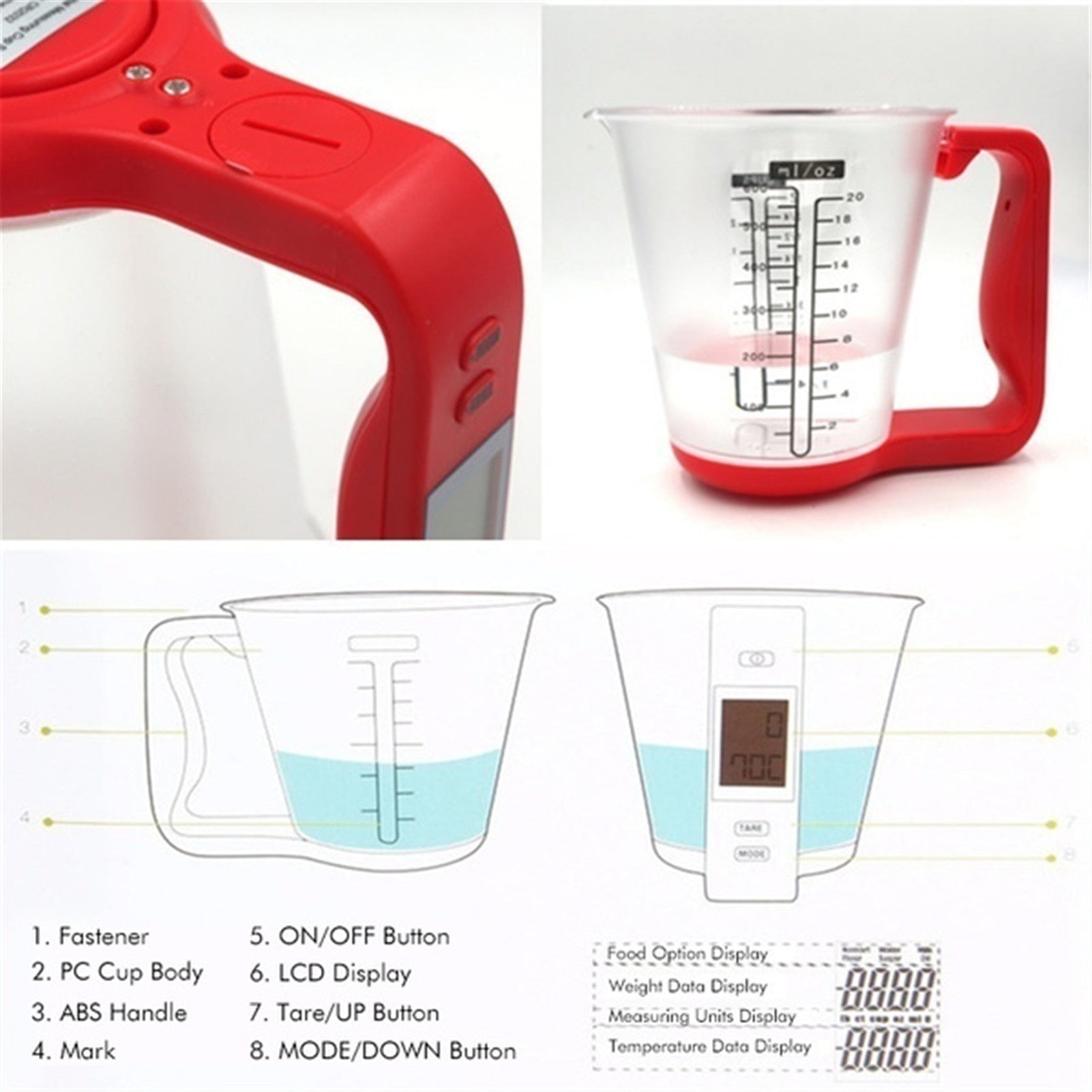 Digital Measuring Cup Scale with LCD Display – Precision Kitchen Food Weighing Cup