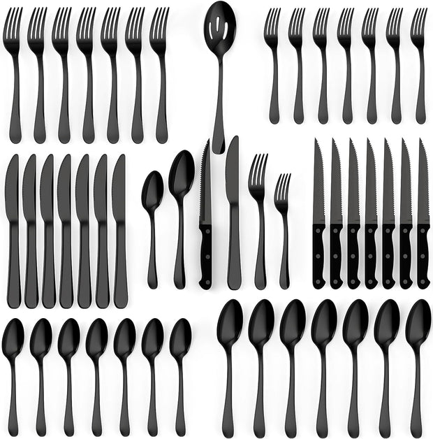 48 Piece Silverware Set - Service for 8 - Stainless Steel Flatware Serving Set - Stunning Polished Finish