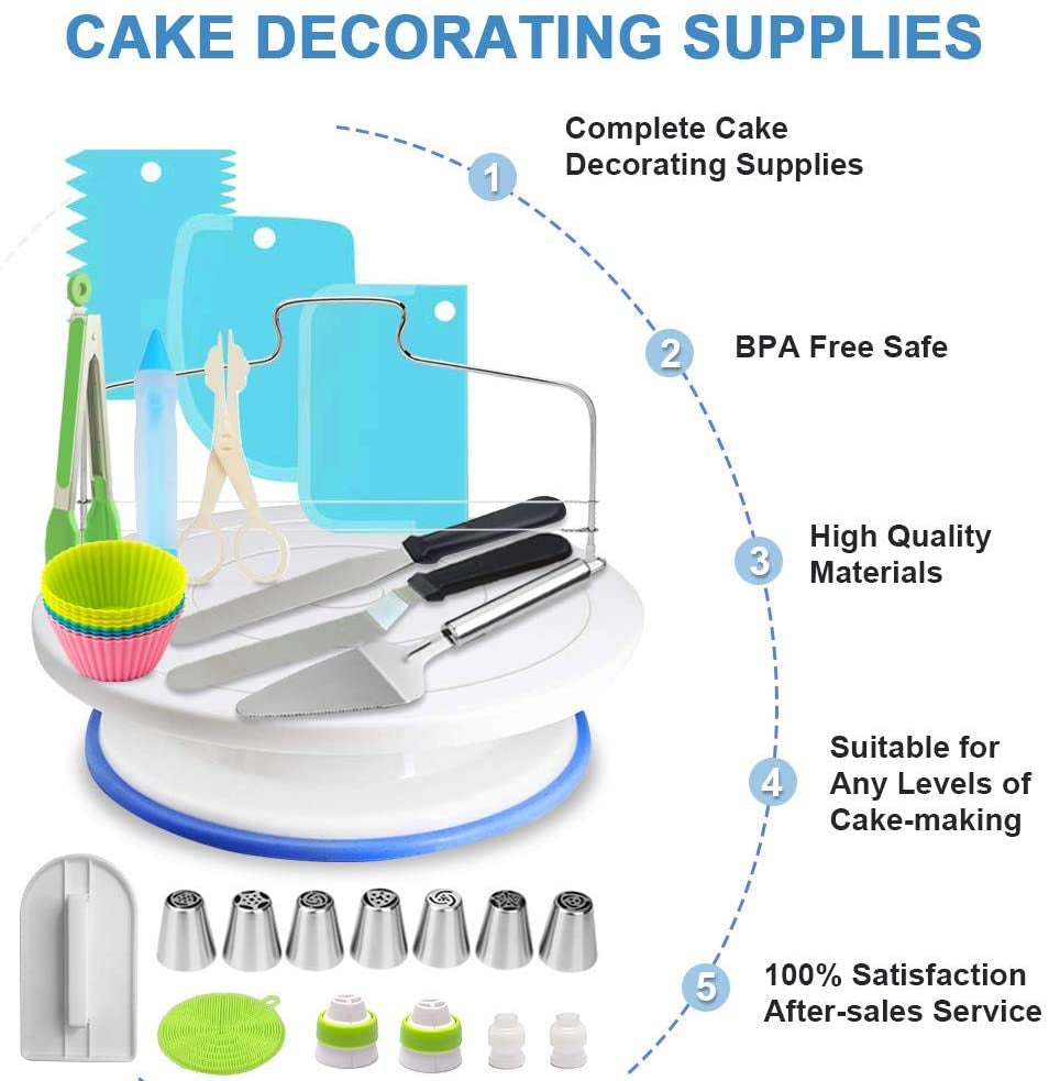 Mega Cake Decorating Supplies,493 PCS Cake & Cupcake Decorating Kit 