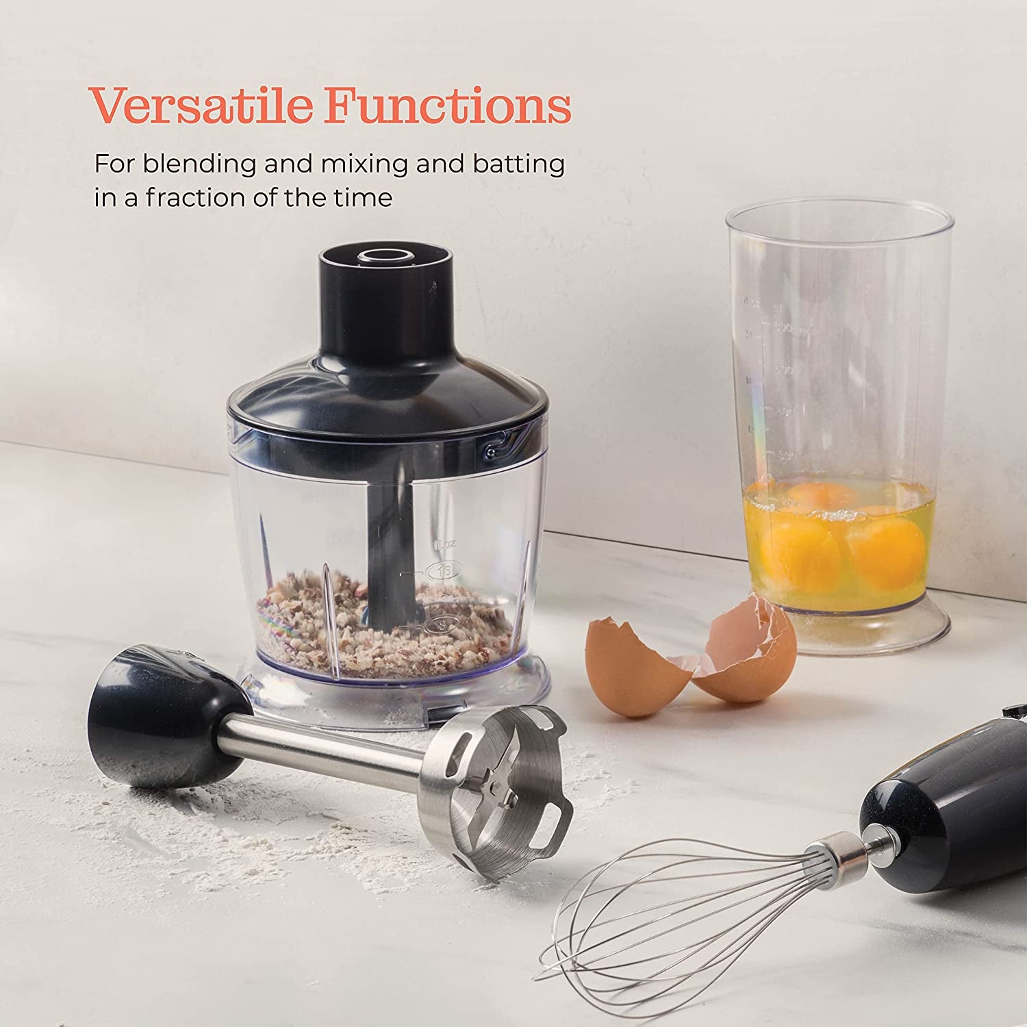 Multi-Use 800W Immersion Hand Blender, Handheld Blender Stick, Whisk