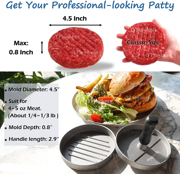 Non-Stick Burger Press With Free 100 Parchment Paper Sheets