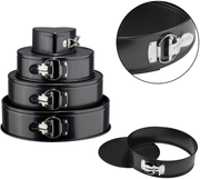 Cake Pan Set of 4 Pieces (4"/7"/9"/10") 1 Heart and 3 Round, Leakproof Nonstick Bakeware Cheesecake Pan with Removable Bottom