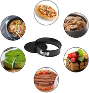 Cake Pan Set of 4 Pieces (4"/7"/9"/10") 1 Heart and 3 Round, Leakproof Nonstick Bakeware Cheesecake Pan with Removable Bottom