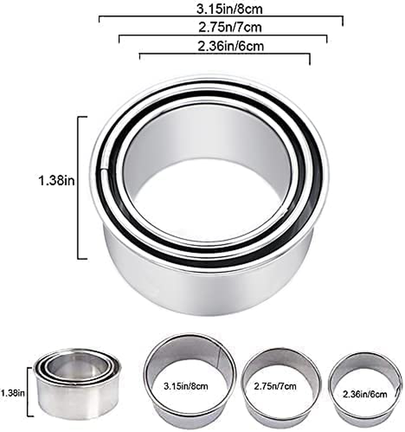 3 Pcs Stainless Steel Dumpling Skin Cutters