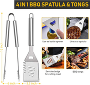 34 Pcs BBQ Grill Accessories Tools Set, 16 Inches Stainless Steel Grilling Tools With Carry Bag