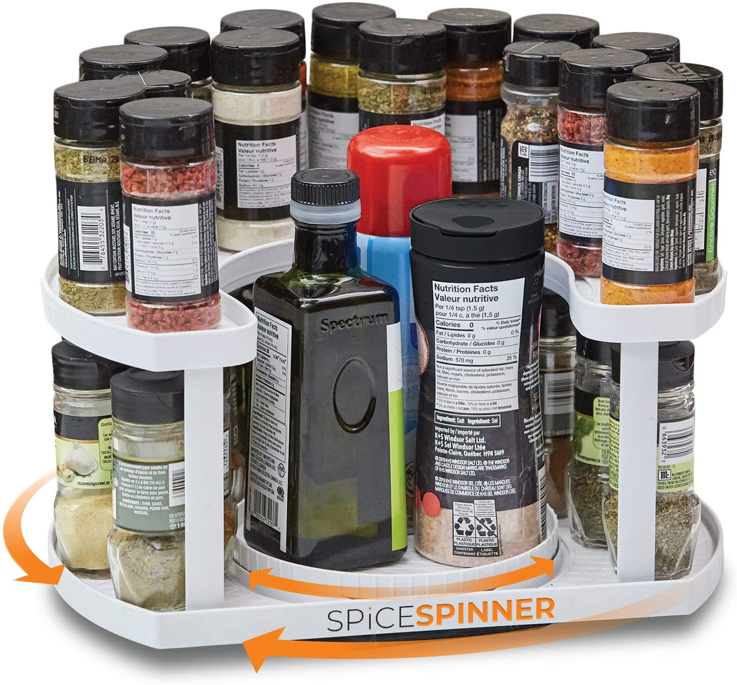 Lipper 3-Tier Tilt Down Spice Drawer, 24 Bottle - Spoons N Spice