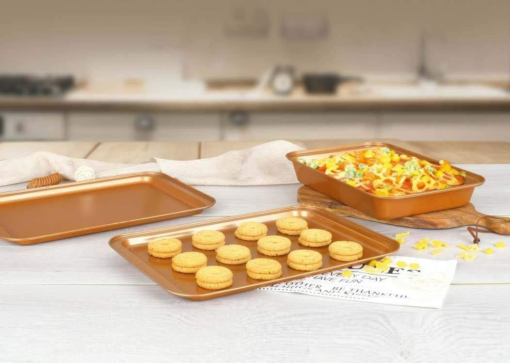 3 or 5 Pcs Bakeware Set- Organic Eco Friendly Nonstick Coating 