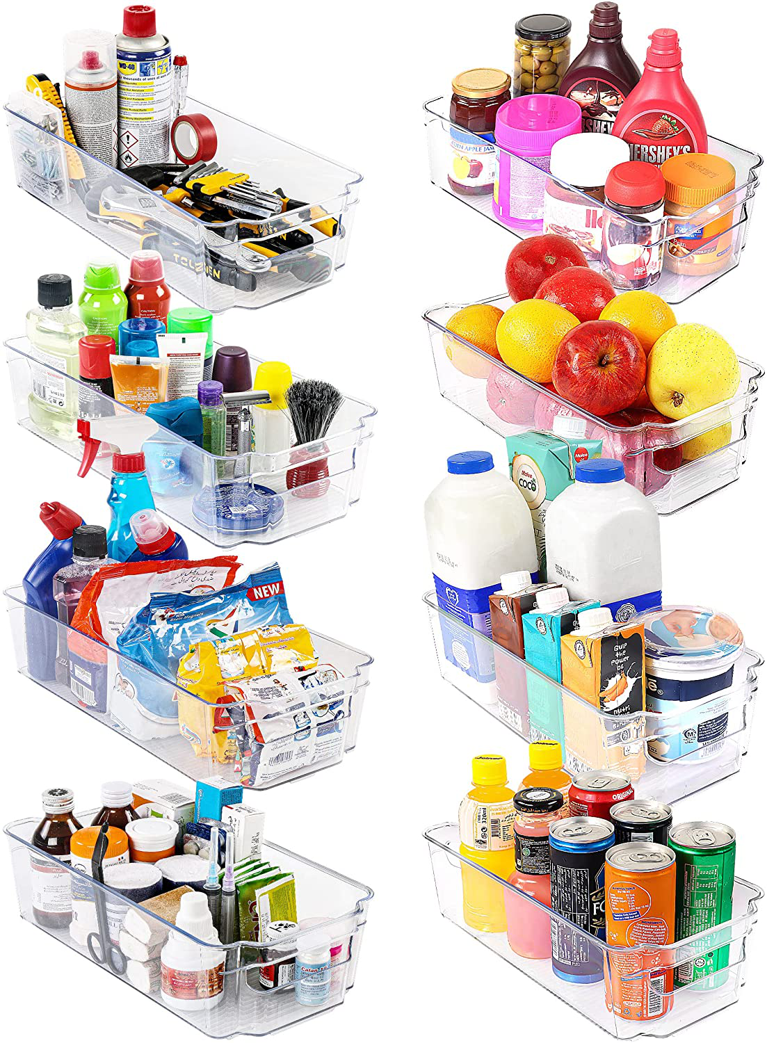 VANRIOS Water Bottle Organizer, Stackable Bottle Storage Rack, 4 Tier 12  Containers Tumbler Organizer for Kitchen Cabinets Counter-top Refrigerator