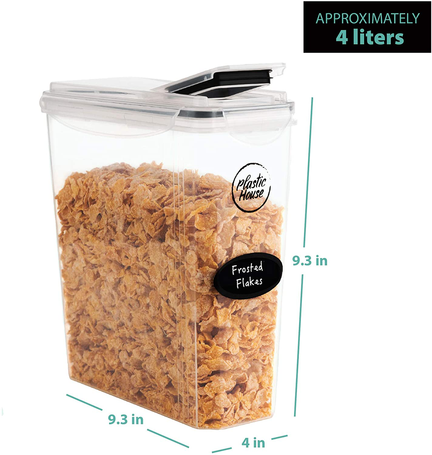 4L Airtight Food Storage Container Set – BPA Free Stackable Pantry Organizer with Locking Lid